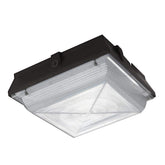 Commercial Electric 120-277-Volt Square Canopy Bronze Integrated LED Outdoor Flush Mount Light with 2200 Lumen - Like New